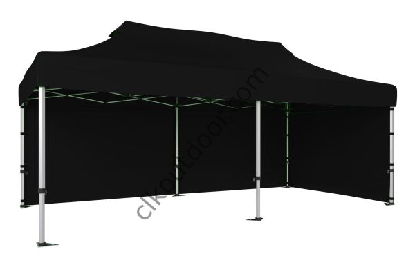 CLK 4x8 40 mm Katlanabilir Tente Gazebo Çadır Çardak Portatif 2 Yan Kapalı Siyah