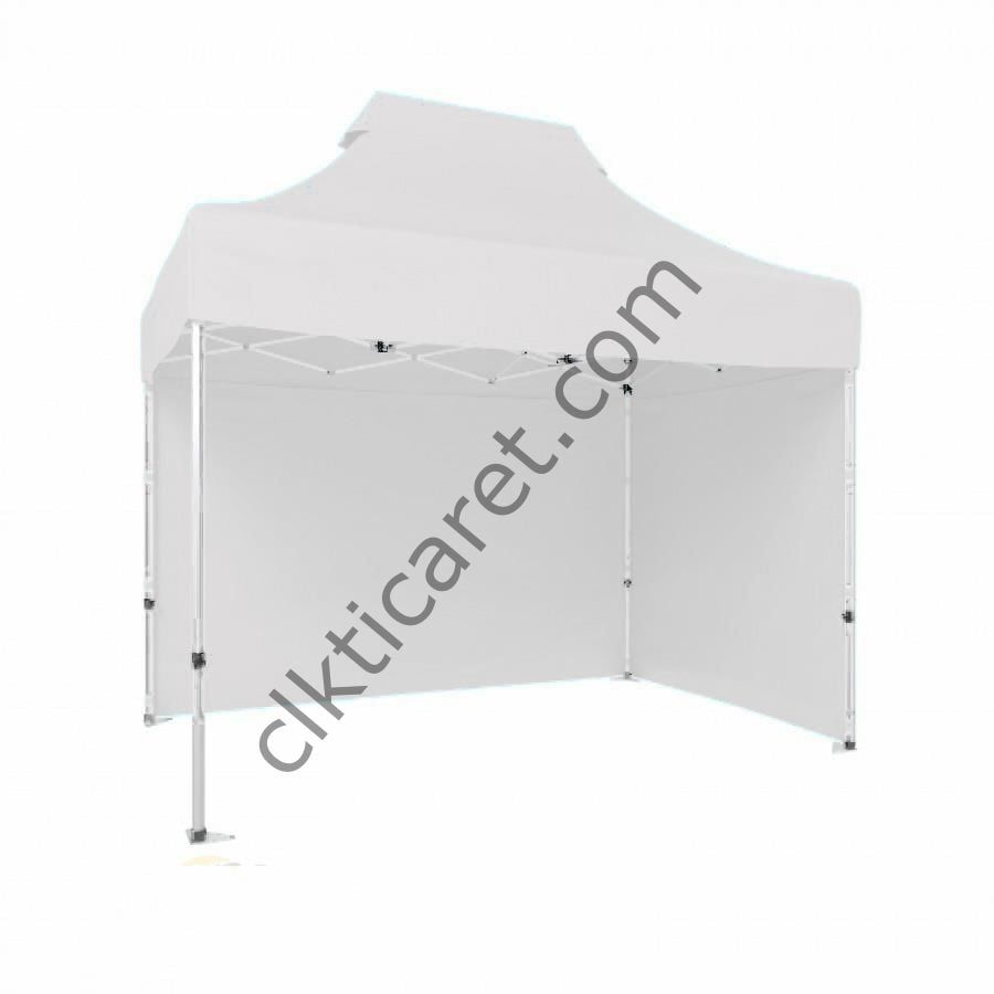 CLK 2x3 40mm Alüminyum Katlanabilir Tente Gazebo Çadır 2 Kenar Kapalı Beyaz