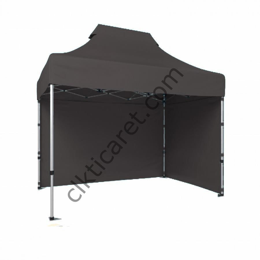 CLK 2x3 40mm Alüminyum Katlanabilir Tente Gazebo Çadır 2 Kenar Kapalı Gri