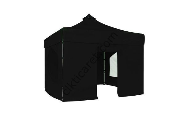 CLK 2,5x2,5 40 mm Katlanabilir Tente Gazebo Çadır Gazebo Çadır 2 Yan Pencereli 1 Yan Aksesuarsız 1 Yan Kapılı Siyah