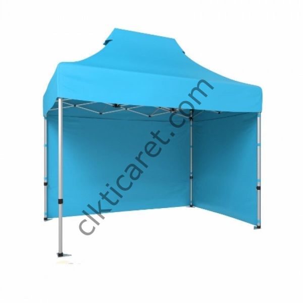 CLK 2x3 40mm Alüminyum Katlanabilir Tente Gazebo Çadır 2 Kenar Kapalı Açık Mavi (Turkuaz)