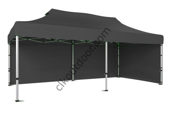 CLK 4x8 40 mm Katlanabilir Tente Gazebo Çadır Çardak Portatif 2 Yan Kapalı Gri