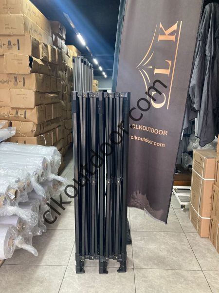 CLK 4x8 40 mm Katlanabilir Tente Gazebo Çadır Çardak Portatif 2 Yan Kapalı Turuncu