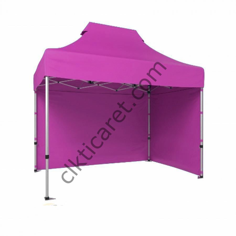 CLK 2x3 40mm Alüminyum Katlanabilir Tente Gazebo Çadır 2 Kenar Kapalı Pembe