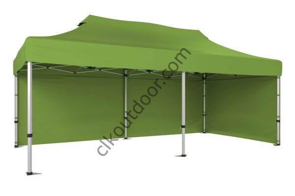 CLK 4x8 40 mm Katlanabilir Tente Gazebo Çadır Çardak Portatif 2 Yan Kapalı Haki Askeri Yeşil