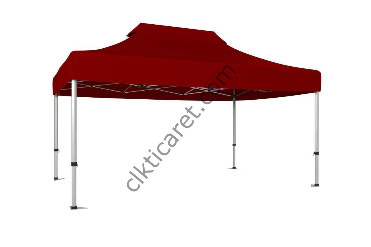 CLK 3x4,5 40 mm Katlanabilir Tente Gazebo Çadır Bordo