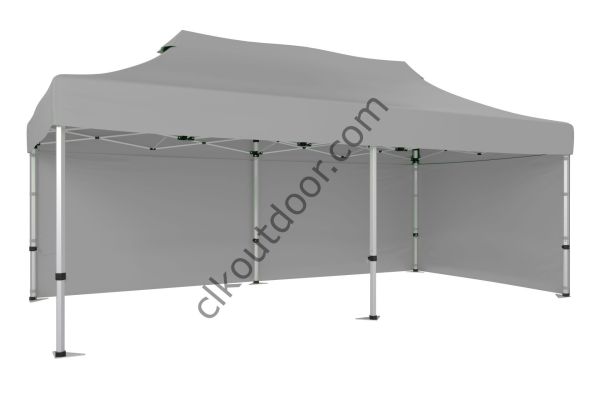 CLK 4x8 40 mm Katlanabilir Tente Gazebo Çadır Çardak Portatif 2 Yan Kapalı Açık Gri