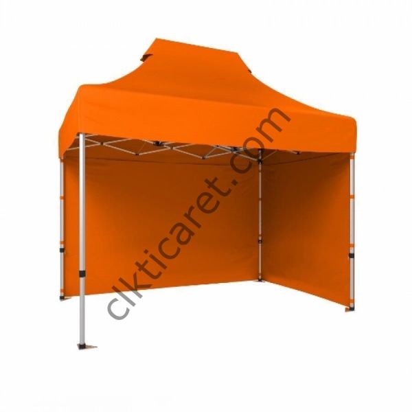 CLK 2x3 40mm Alüminyum Katlanabilir Tente Gazebo Çadır 2 Kenar Kapalı Turuncu