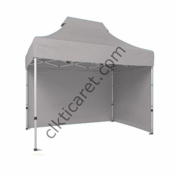 CLK 2x3 40mm Alüminyum Katlanabilir Tente Gazebo Çadır 2 Kenar Kapalı Açık Gri