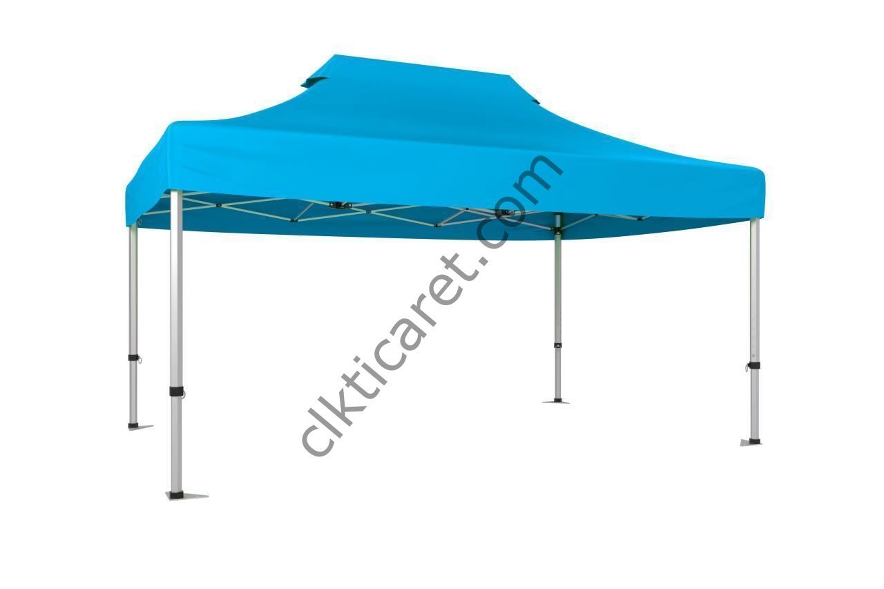 CLK 3x4,5 40 mm Katlanabilir Tente Gazebo Çadır Açık Mavi (Turkuaz)