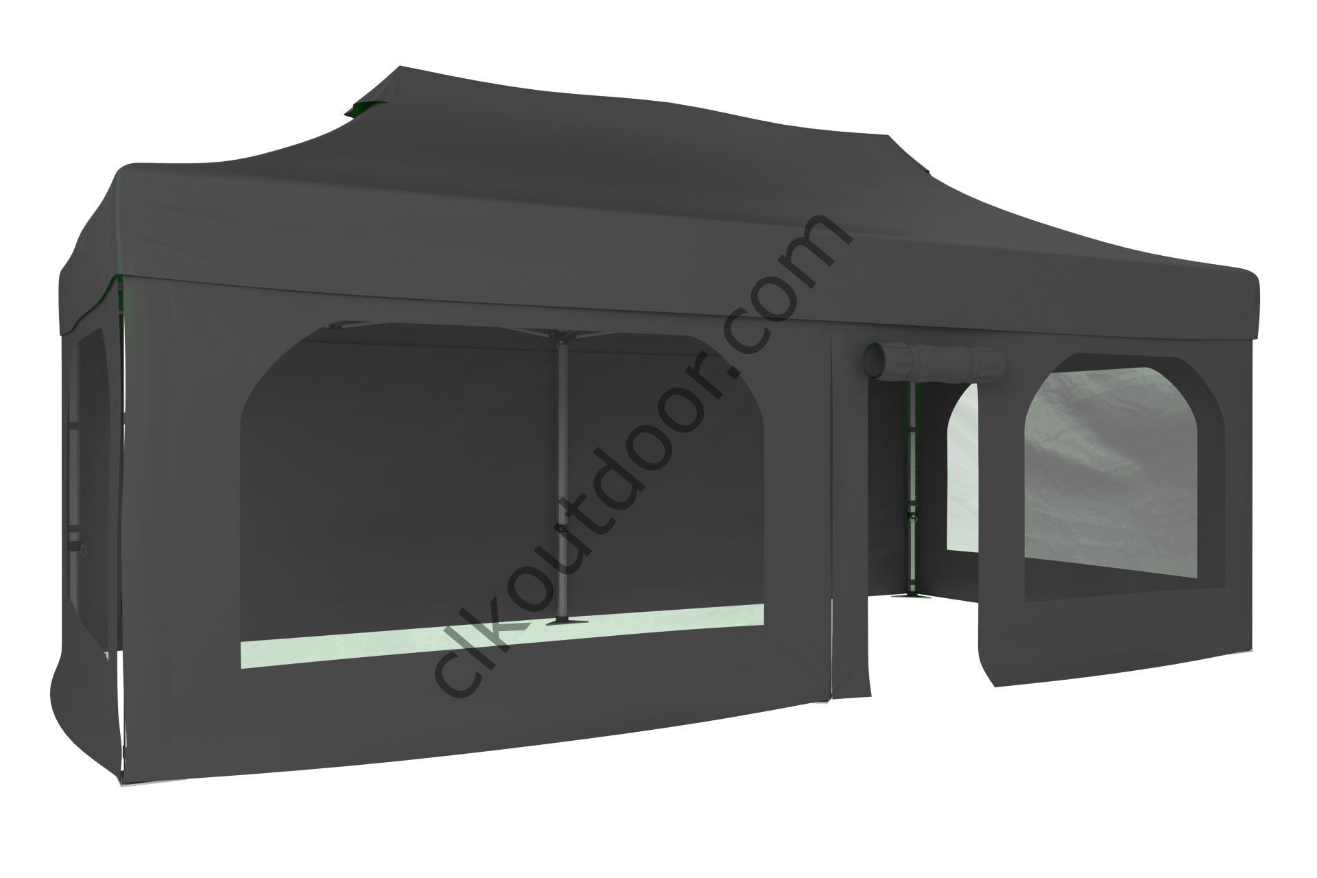 CLK 4x8 40 mm Katlanabilir Tente Gazebo Çadır Gazebo Çadır 2 Yan Pencereli 1 Yan Aksesuarsız 1 Yan Kapı ve Pencereli Gri