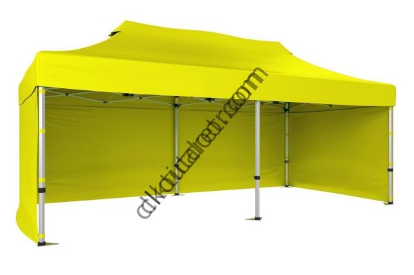 CLK 2x4 mt 40mm Alüminyum Katlanabilir Tente Gazebo Çadır 3 Yan Kapalı Sarı