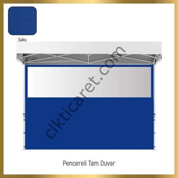 CLK 3x3 40 mm Katlanabilir Tente Gazebo Çadır Gazebo Çadır 2 Yan Pencereli 1 Yan Aksesuarsız 1 Yan Kapı ve Pencereli