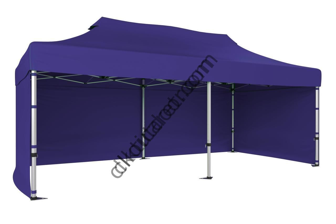 CLK 2x4 mt 40mm Alüminyum Katlanabilir Tente Gazebo Çadır 3 Yan Kapalı Lacivert