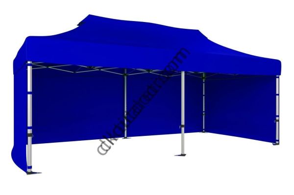 CLK 2x4 mt 40mm Alüminyum Katlanabilir Tente Gazebo Çadır 3 Yan Kapalı Saks Mavi