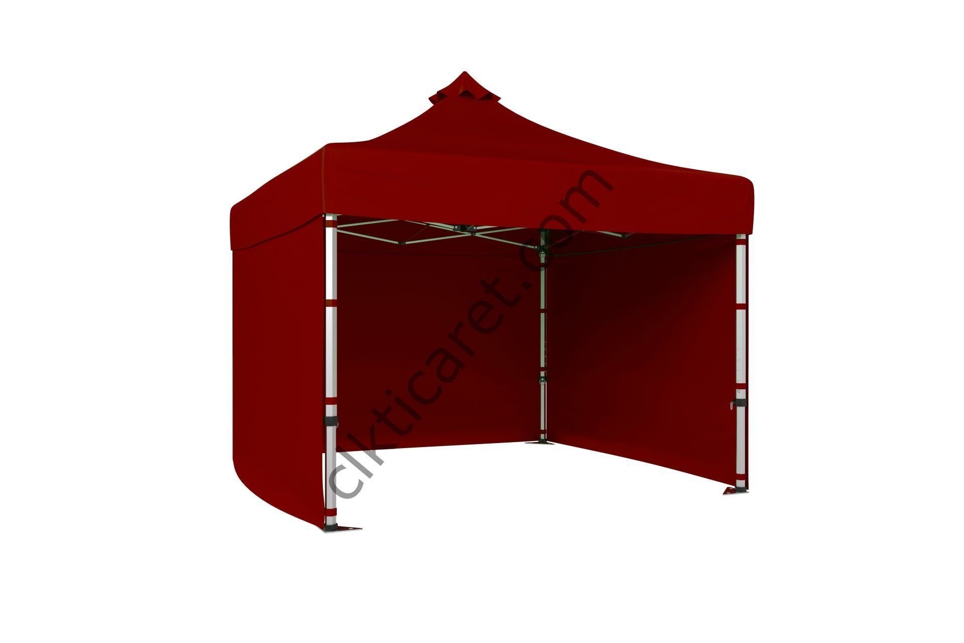 CLK 3x3 Katlanabilir Tente Gazebo Portatif Çadır 30 mm 3 Yan Kapalı Bordo