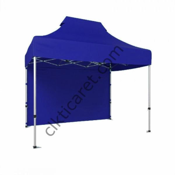 CLK 2x3 40mm Alüminyum Katlanabilir Tente Gazebo Çadır 1 Kenar Kapalı Saks Mavi