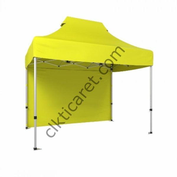 CLK 2x3 40mm Alüminyum Katlanabilir Tente Gazebo Çadır 1 Kenar Kapalı Sarı