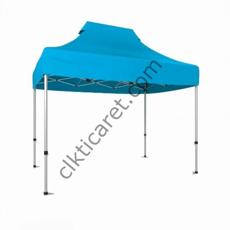 CLK 2x3 40mm Alüminyum Katlanabilir Portatif Tente Gazebo Çadır Açık Mavi (Turkuaz)