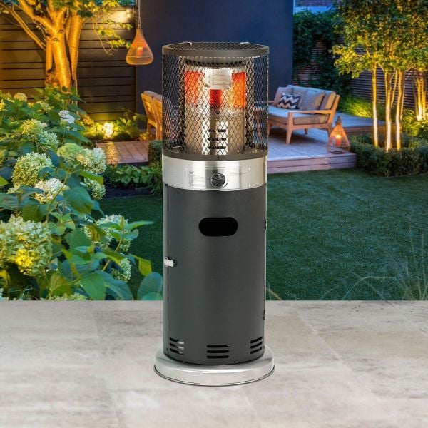 CLK Kısa Fener Soba Tüplü Ortam Dış Mekan Bahçe Isıtıcı Inox-Siyah Paslanmaz