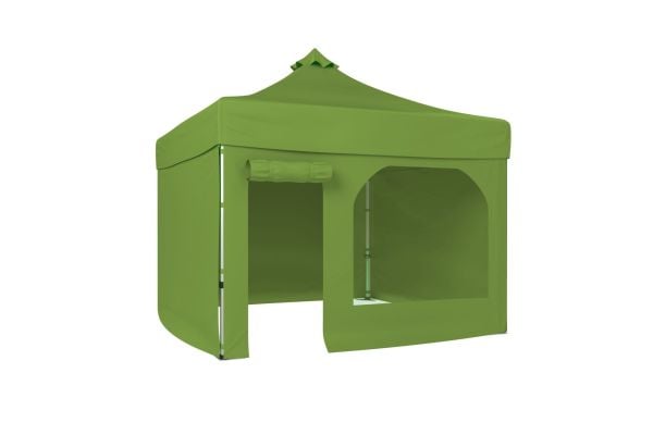 CLK 3x3 40mm Alüminyum Katlanabilir Tente Gazebo Çadır 4 Yan Kapalı 1 Kapılı Pencereli Tam Duvarlı