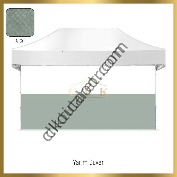 CLK 2x4 mt 40mm Alüminyum Katlanabilir Tente Gazebo Çadır 1 Tam Duvar 2 Yarım Duvar Lacivert