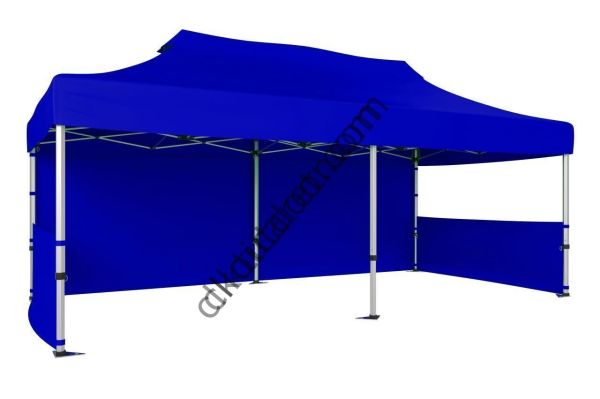 CLK 2x4 mt 40mm Alüminyum Katlanabilir Tente Gazebo Çadır 1 Tam Duvar 2 Yarım Duvar Saks Mavi