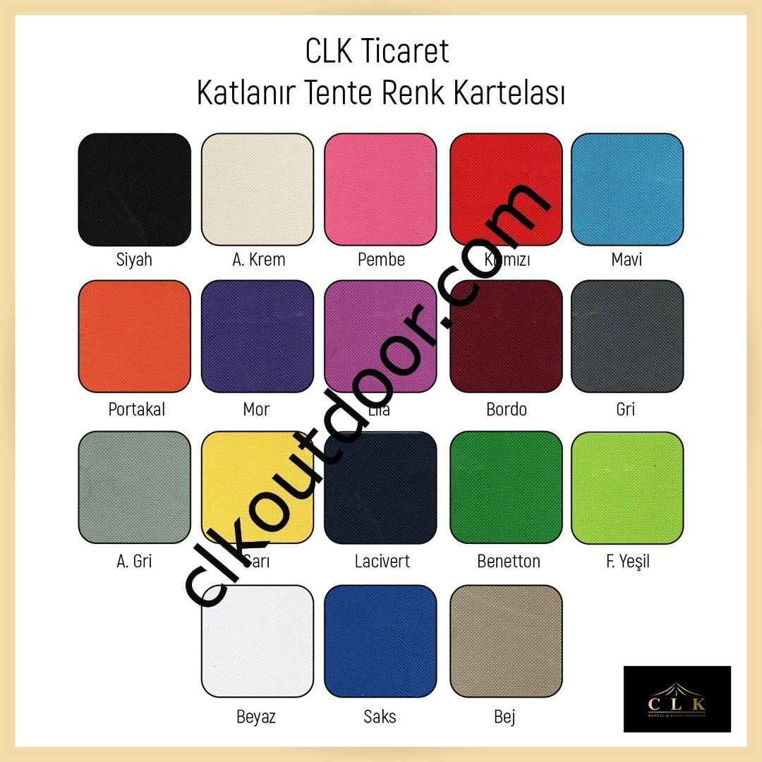 CLK 3x3 Metre Kısa Bagaj Boy 115 cm Katlanabilir Gazebo Çadır 4 Yan Kapalı 1 Pencere 1 Kapı