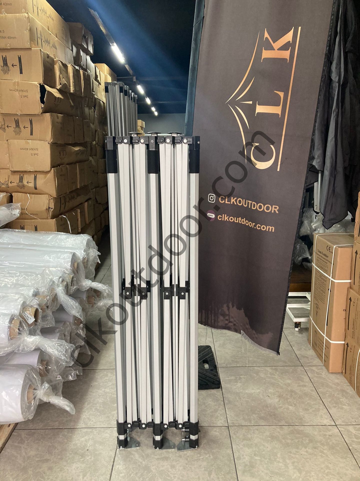 CLK 3x6 40mm Alüminyum Katlanabilir Tente Gazebo Çadır 3 Yan Kapalı