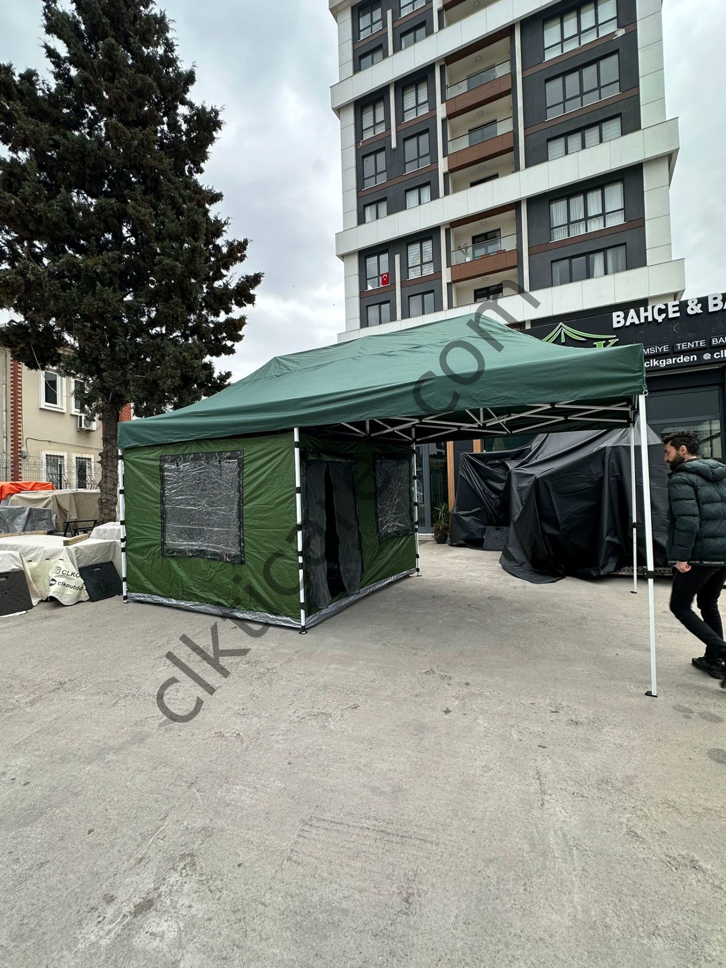 CLK 3x6 Verendalı 30 mm Profil Katlanır Portatif Gazebo Kamp Çadır Yeşil Bordo