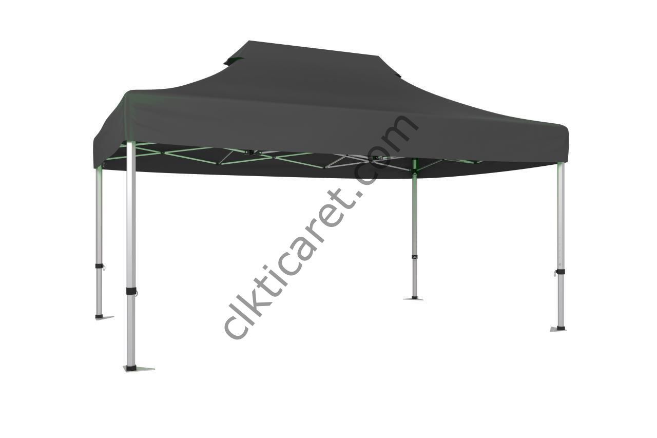 CLK 3x4,5 40mm Alüminyum Katlanabilir Tente Gazebo Çadır Gri