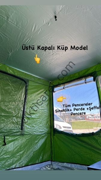 CLK 3x6 Verendalı 30 mm Profil Katlanır Portatif Gazebo Kamp Çadır Yeşil Haki Askeri Yeşil