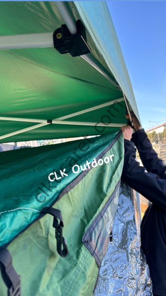 CLK 3x6 Verendalı 30 mm Profil Katlanır Portatif Gazebo Kamp Çadır Yeşil Krem