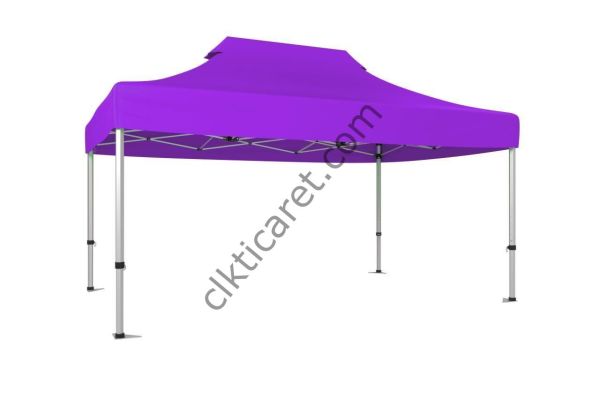 CLK 3x4,5 40mm Alüminyum Katlanabilir Tente Gazebo Çadır Lila
