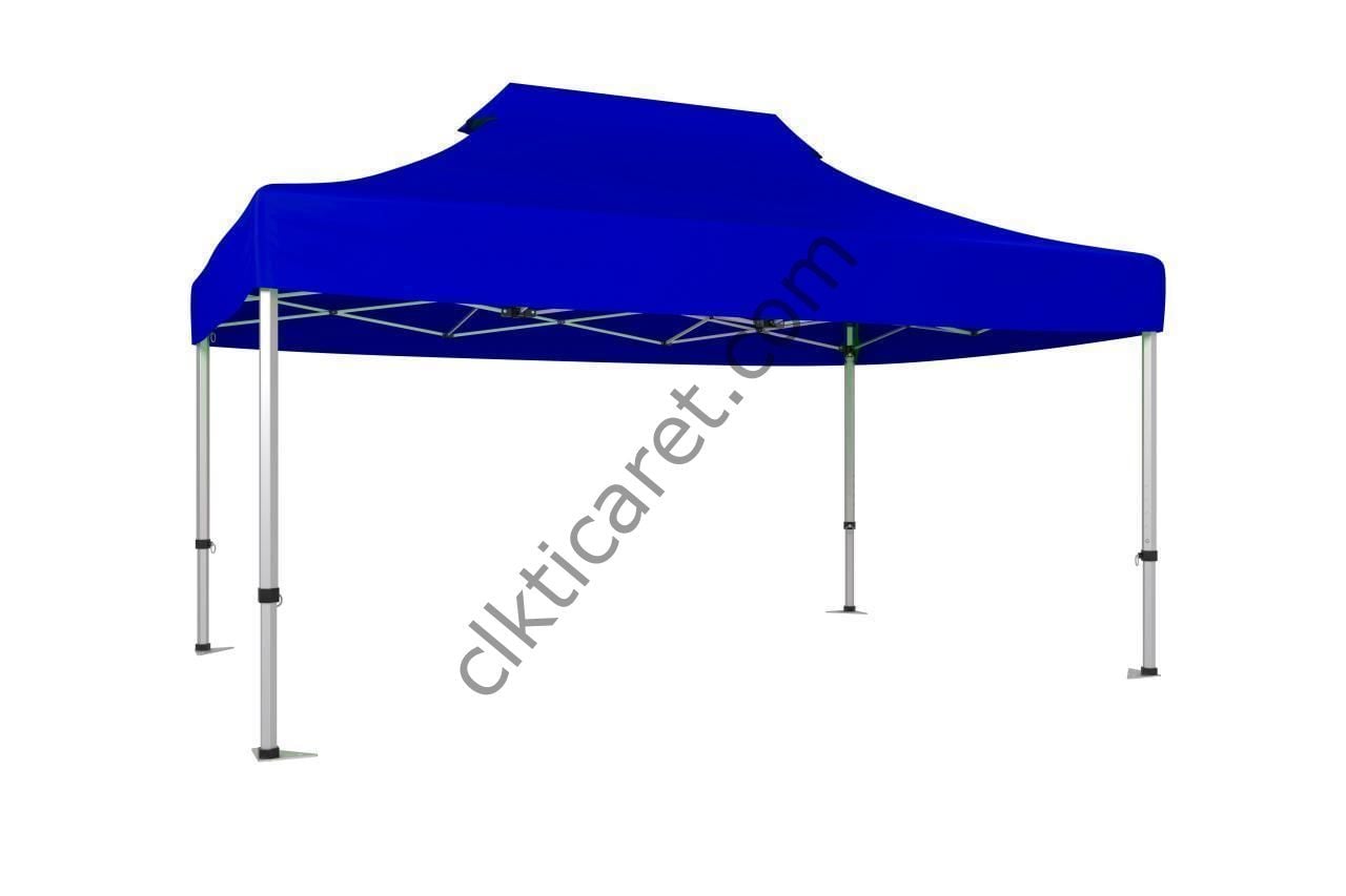 CLK 3x4,5 40mm Alüminyum Katlanabilir Tente Gazebo Çadır Saks Mavi