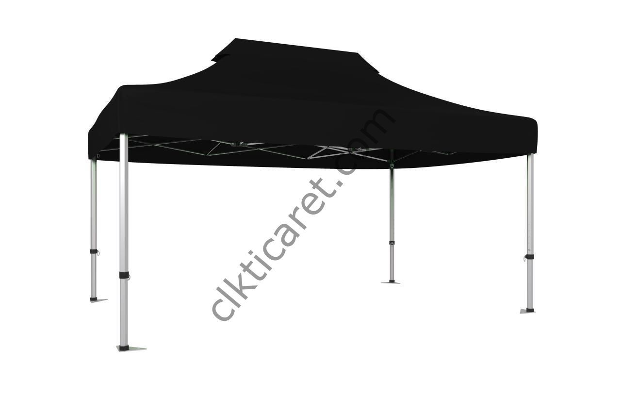 CLK 3x4,5 40mm Alüminyum Katlanabilir Tente Gazebo Çadır Siyah