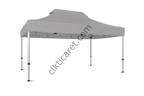 CLK 3x4,5 40mm Alüminyum Katlanabilir Tente Gazebo Çadır Açık Gri