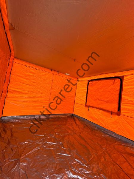 CLK 3x6 2 Odalı 30 mm Profil Katlanır Portatif  Gazebo Kamp Çadır Turuncu Gri