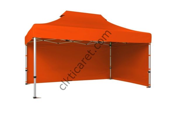 CLK 4x6 52mm Kalın Alüminyum Katlanabilir Tente Gazebo Çadır 2 Kenar Kapalı Turuncu