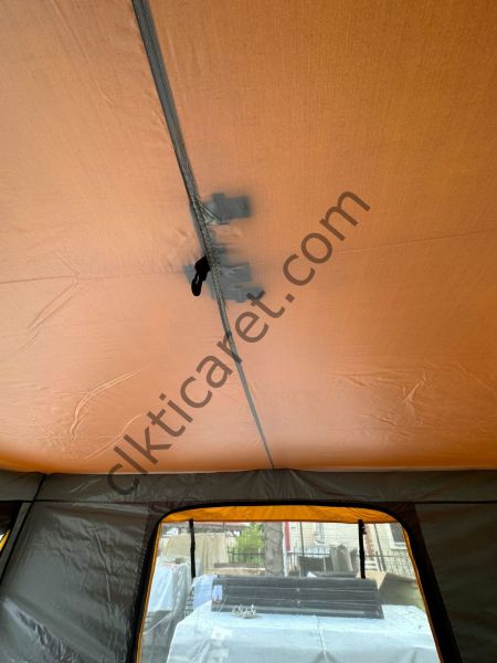 CLK 3x3 Metre 30 mm Profil Portatif Katlanır Portatif Gazebo Kamp Çadır Antrasit Gri Açık Mavi (Turkuaz)