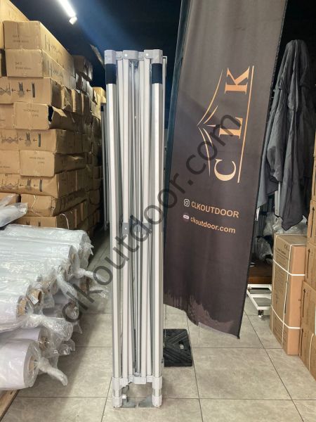 CLK 4x4 52mm Kalın Alüminyum Katlanabilir Tente Gazebo Çadır 3 Kenar Kapalı 1 Kapılı