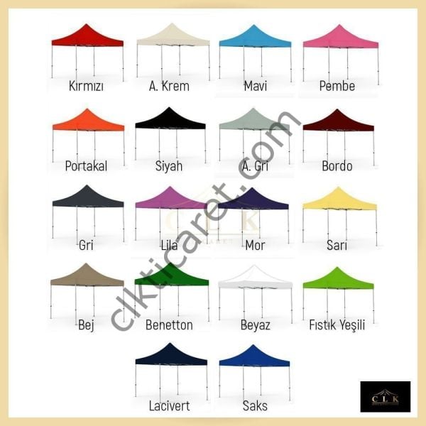 CLK 3x3 Katlanabilir Tente Gazebo Portatif Çadır 30mm Gazebo Çadır Bej