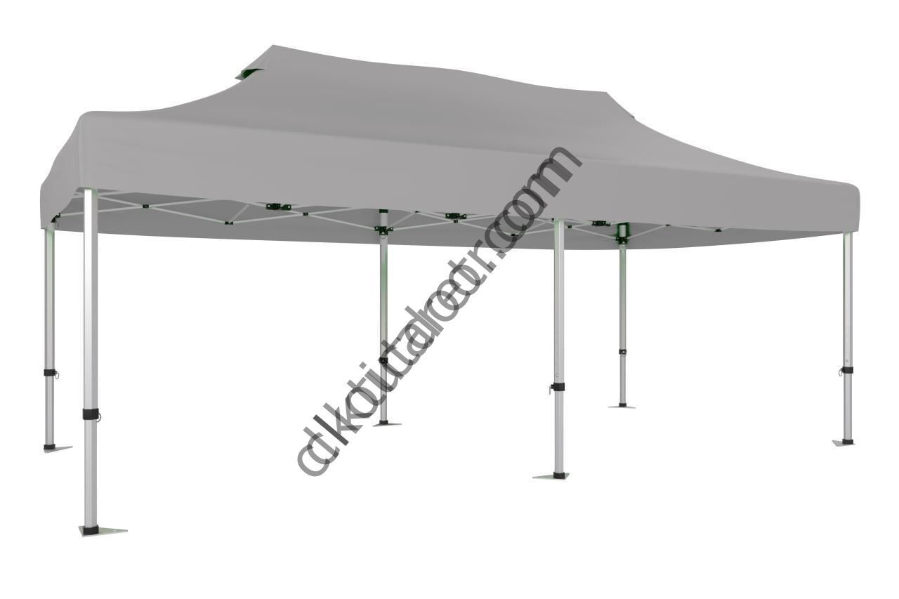 CLK 2x4 40mm Alüminyum Katlanabilir Tente Gazebo Çadır Açık Gri