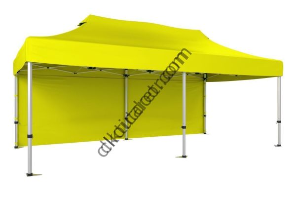 CLK 2x4 40mm Alüminyum Katlanabilir Tente Gazebo Çadır Arkası Kapalı Sarı
