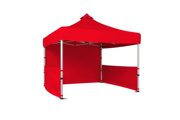 CLK 3x3 Katlanabilir Tente Gazebo Portatif Çadır 1 Tam Duvar 2 Yarım Duvar Kırmızı