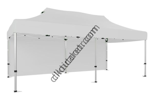 CLK 2x4 40mm Alüminyum Katlanabilir Tente Gazebo Çadır Arkası Kapalı Beyaz