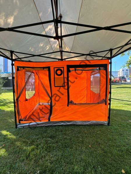 CLK 3x6 Metre 40 mm Verendalı Gazebo Portatif Kamp Çadırı Sineklikli Model Kırmızı