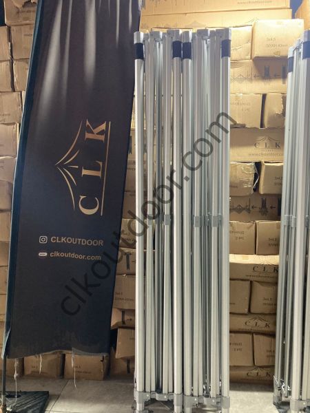 CLK 5x10 52mm Kalın Alüminyum Katlanabilir Tente Gazebo Çadır 1 Tam Duvar 2 Yarım Duvar