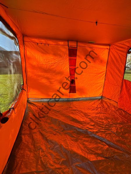CLK 3x6 Metre 40 mm Verendalı Gazebo Portatif Kamp Çadırı Sineklikli Model Turuncu