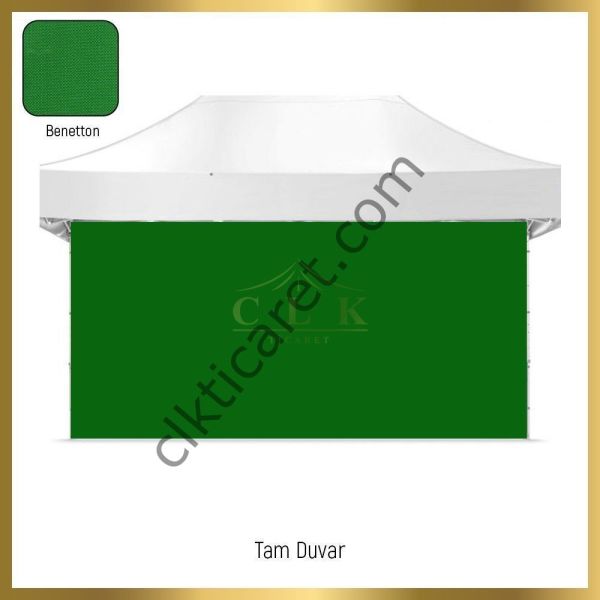 CLK 3x4,5 Katlanabilir Tente Gazebo Portatif Çadır 30 mm 3 Yan Duvarlı 2 Pencereli Saks Mavi